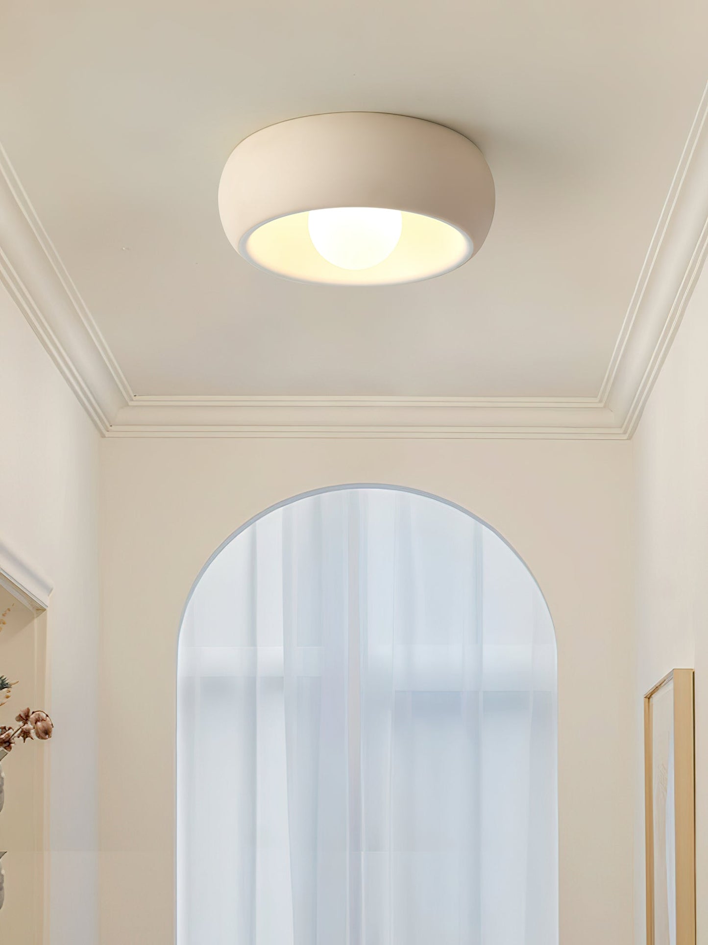 Louis Round Ceiling Light | Metal & Glass | Red, Grey, Beige