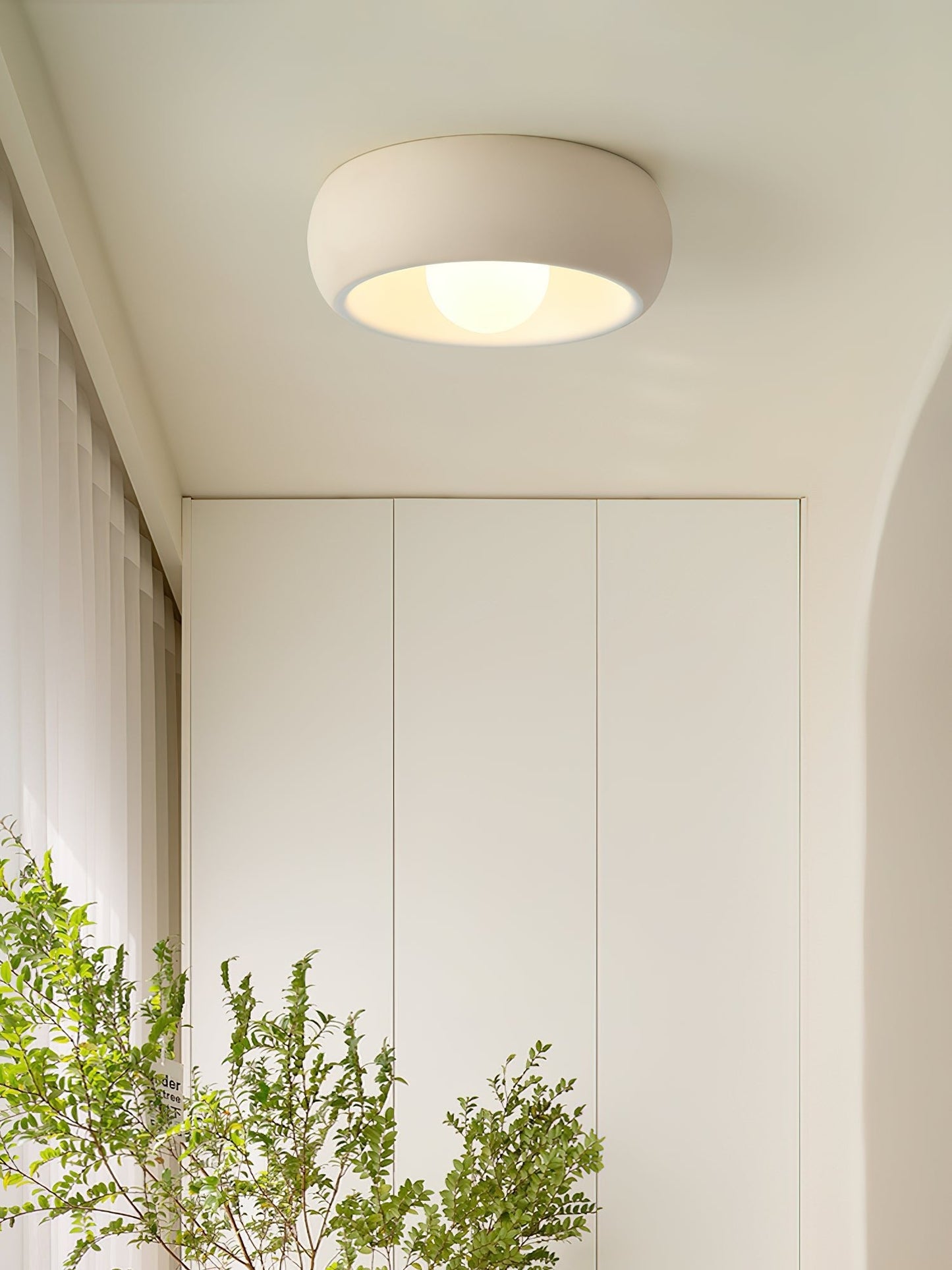 Louis Round Ceiling Light | Metal & Glass | Red, Grey, Beige