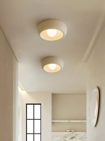 Louis Round Ceiling Light | Metal & Glass | Red, Grey, Beige