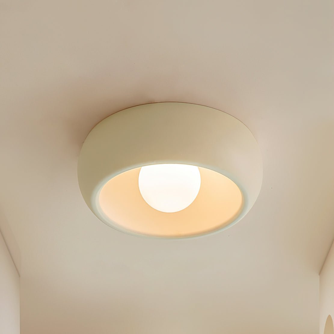 Louis Round Ceiling Light | Metal & Glass | Red, Grey, Beige
