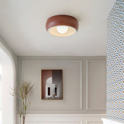 Louis Round Ceiling Light | Metal & Glass | Red, Grey, Beige