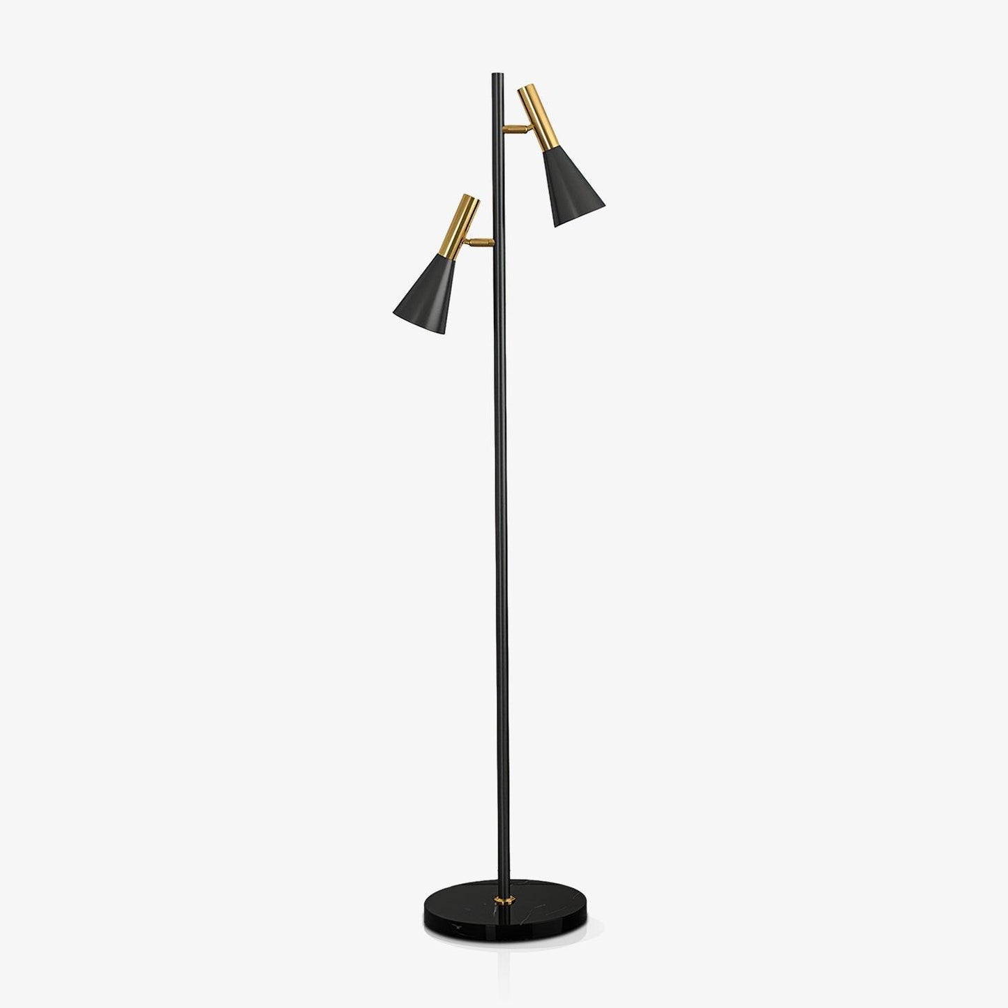 Lron Floor Lamp | Metal & Marble | Black & Gold