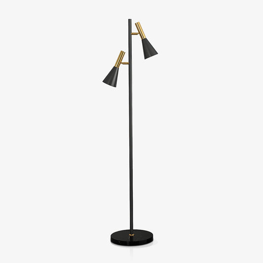 Lron Floor Lamp | Metal & Marble | Black & Gold