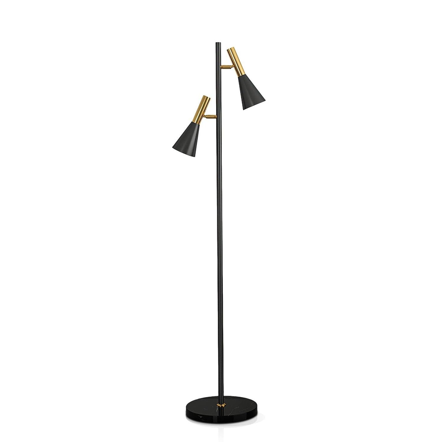 Lron Floor Lamp | Metal & Marble | Black & Gold