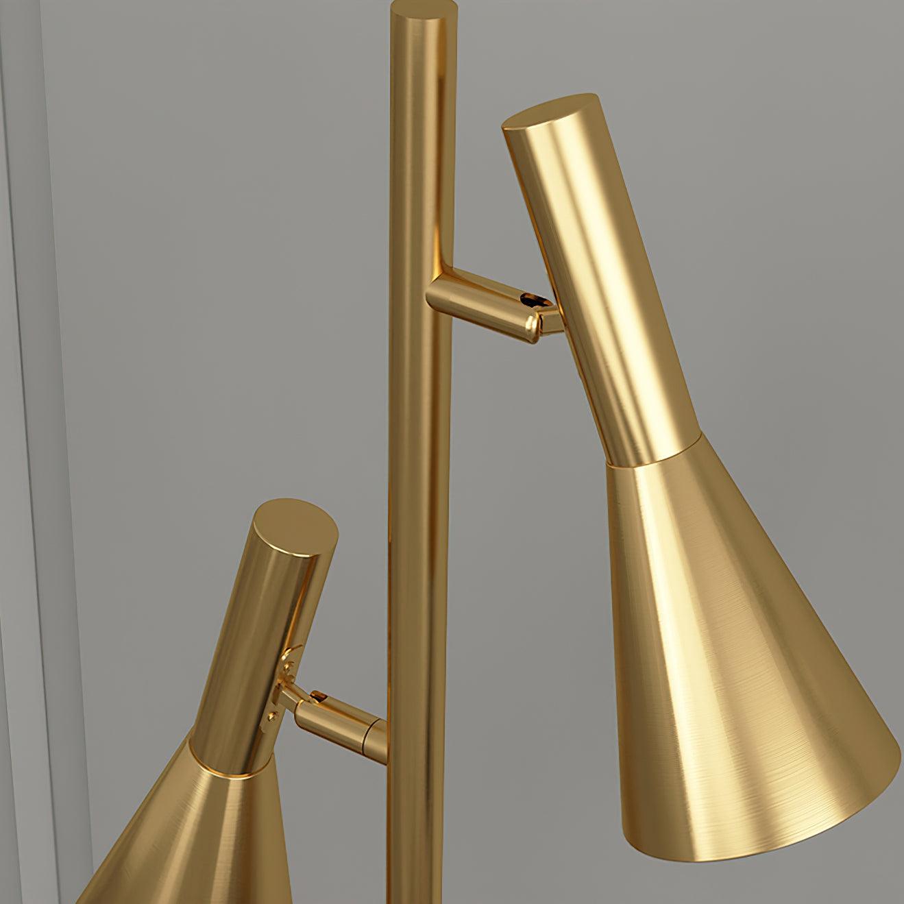 Lron Floor Lamp | Metal & Marble | Black & Gold