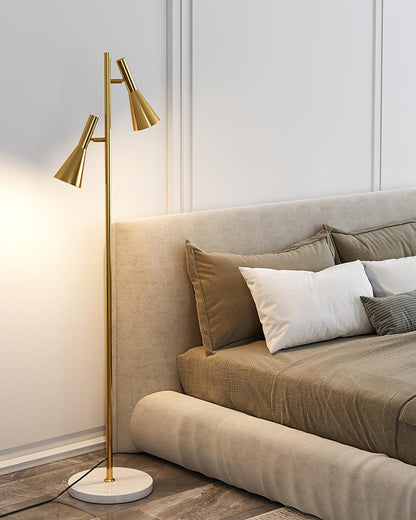 Lron Floor Lamp | Metal & Marble | Black & Gold