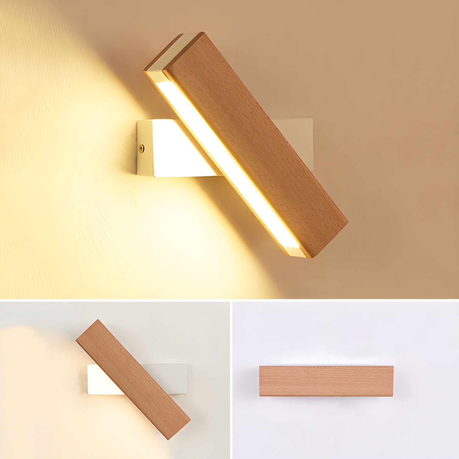 Luca Angle Wall Light | Modern Wood LED | White