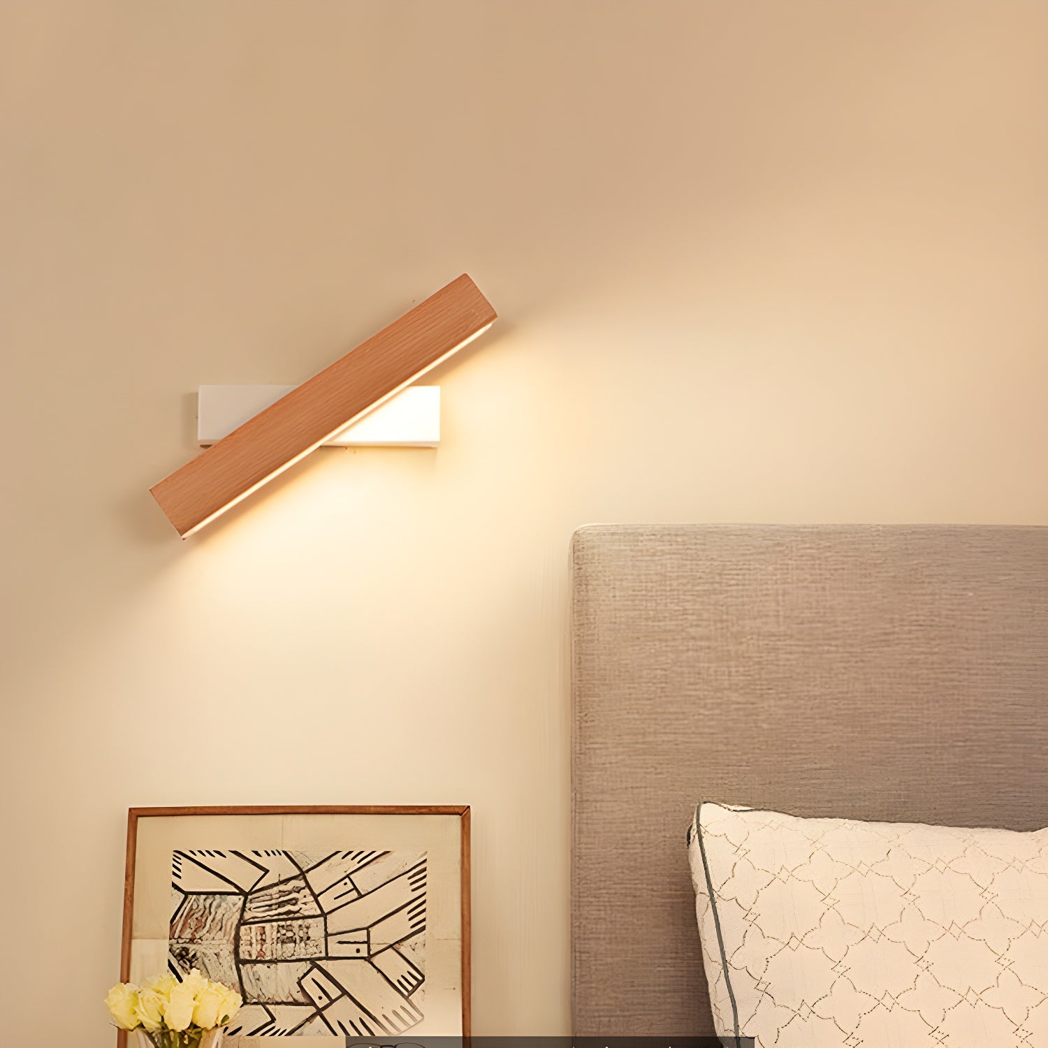 Luca Angle Wall Light | Modern Wood LED | White