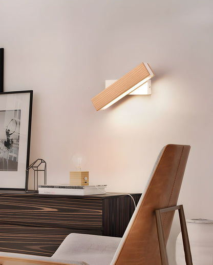 Luca Angle Wall Light | Modern Wood LED | White