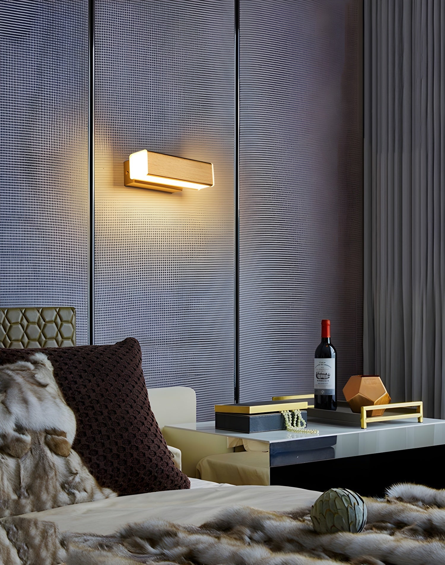 Luca Angle Wall Light | Modern Wood LED | White