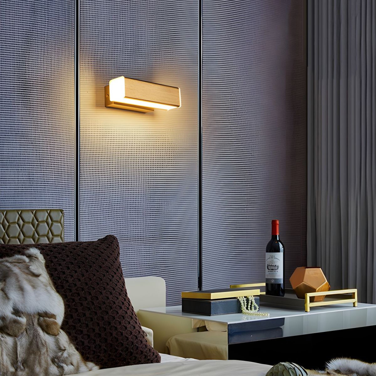Luca Angle Wall Light | Modern Wood LED | White