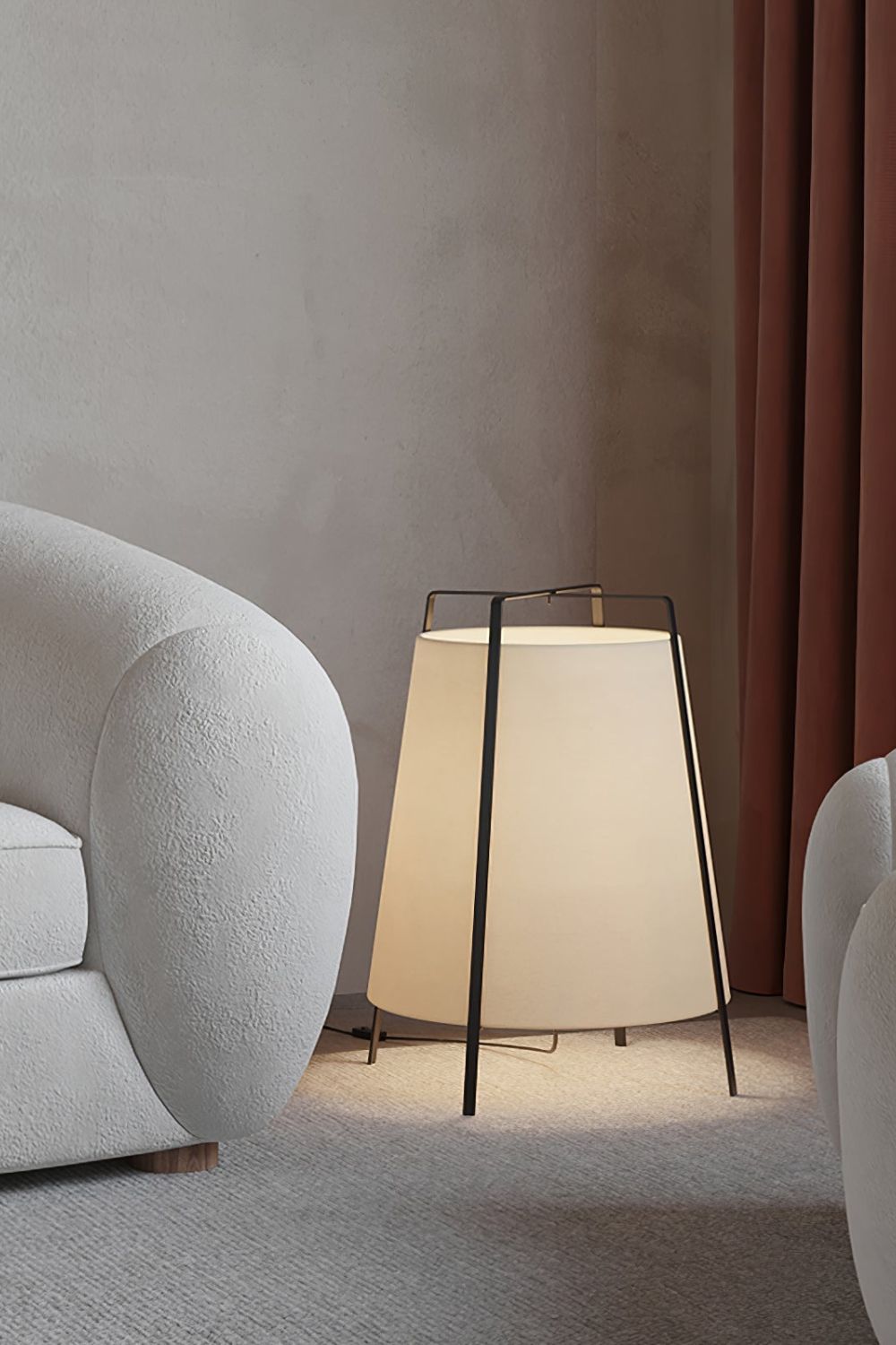 Luca Soft Glow Table Lamp | Fabric Shade | Black