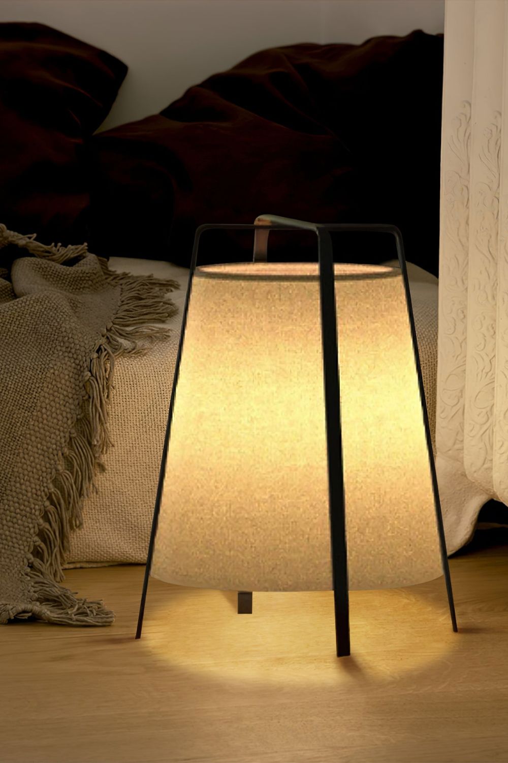 Luca Soft Glow Table Lamp | Fabric Shade | Black