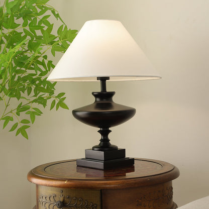 Lucas Luminary Table Lamp | Wood, Fabric, Metal | Walnut, Black, White