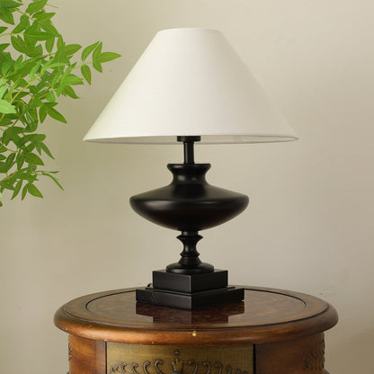 Lucas Luminary Table Lamp | Wood, Fabric, Metal | Walnut, Black, White