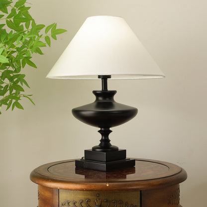 Lucas Luminary Table Lamp | Wood, Fabric, Metal | Walnut, Black, White