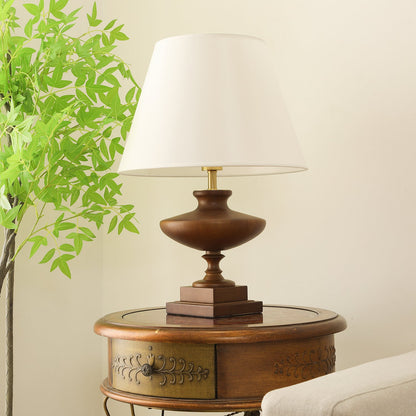Lucas Luminary Table Lamp | Wood, Fabric, Metal | Walnut, Black, White