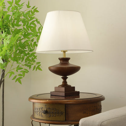 Lucas Luminary Table Lamp | Wood, Fabric, Metal | Walnut, Black, White