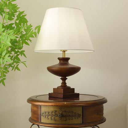 Lucas Luminary Table Lamp | Wood, Fabric, Metal | Walnut, Black, White