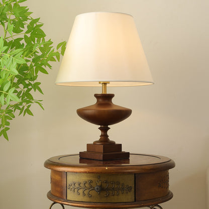 Lucas Luminary Table Lamp | Wood, Fabric, Metal | Walnut, Black, White