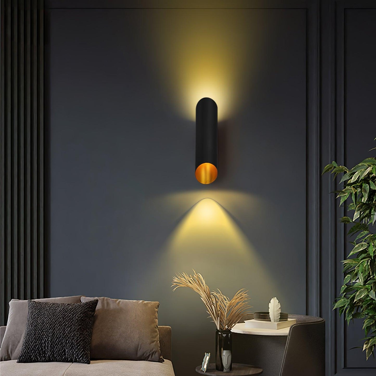 Lucide Quirijn Wall Lamp | Metal & Aluminum | Black & Gold