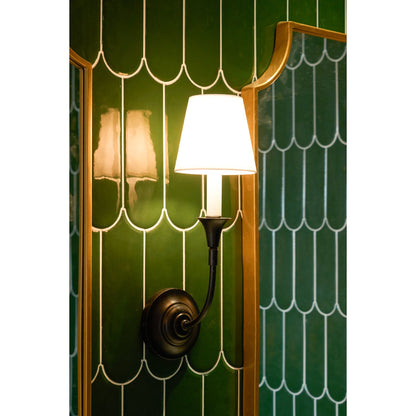 Luella Wall Lamp | Fabric & Metal | Black, Aged Gold, White