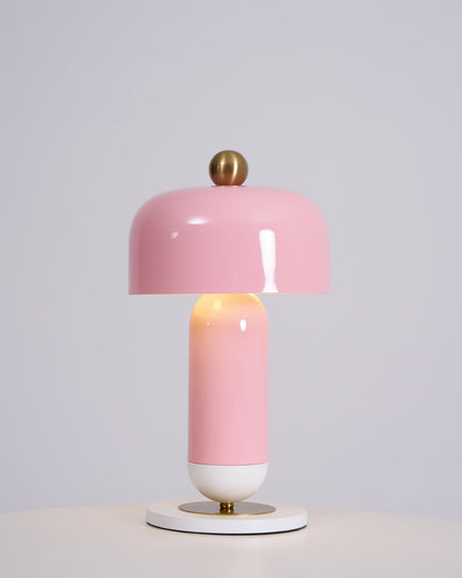 Lulu Table Lamp | Metal | White, Gold, Pink