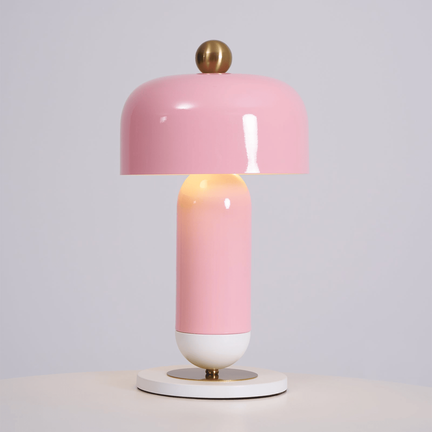 Lulu Table Lamp | Metal | White, Gold, Pink