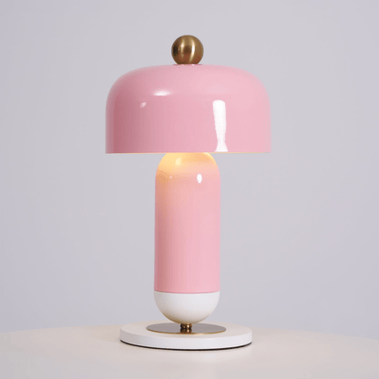 Lulu Table Lamp | Metal | White, Gold, Pink
