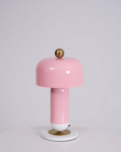 Lulu Table Lamp | Metal | White, Gold, Pink