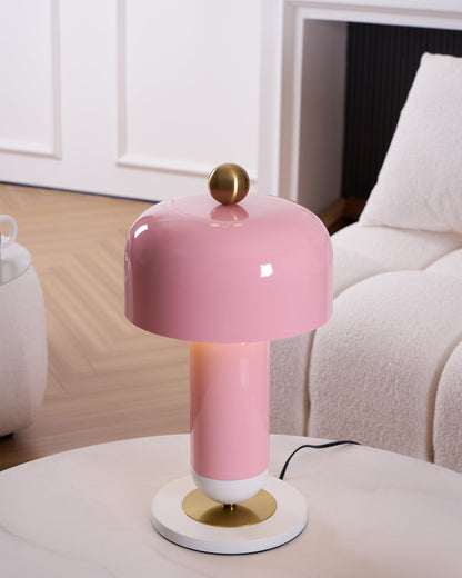 Lulu Table Lamp | Metal | White, Gold, Pink
