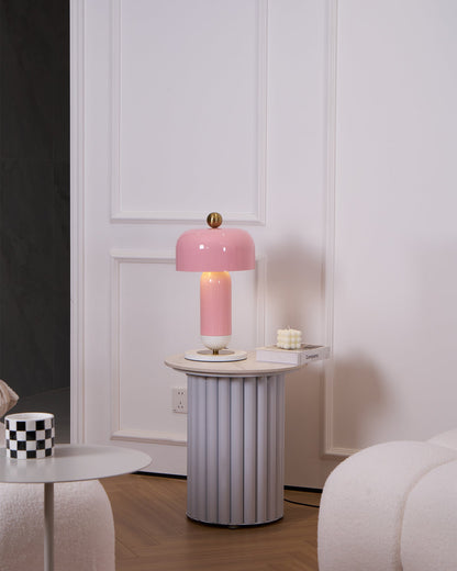 Lulu Table Lamp | Metal | White, Gold, Pink