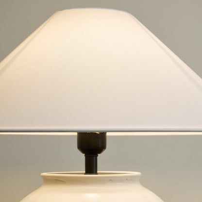 Luma Table Lamp | Ceramic & Fabric | White