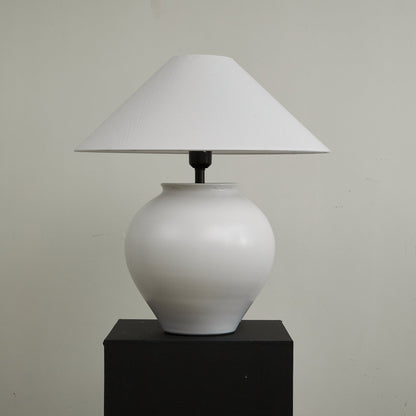 Luma Table Lamp | Ceramic & Fabric | White
