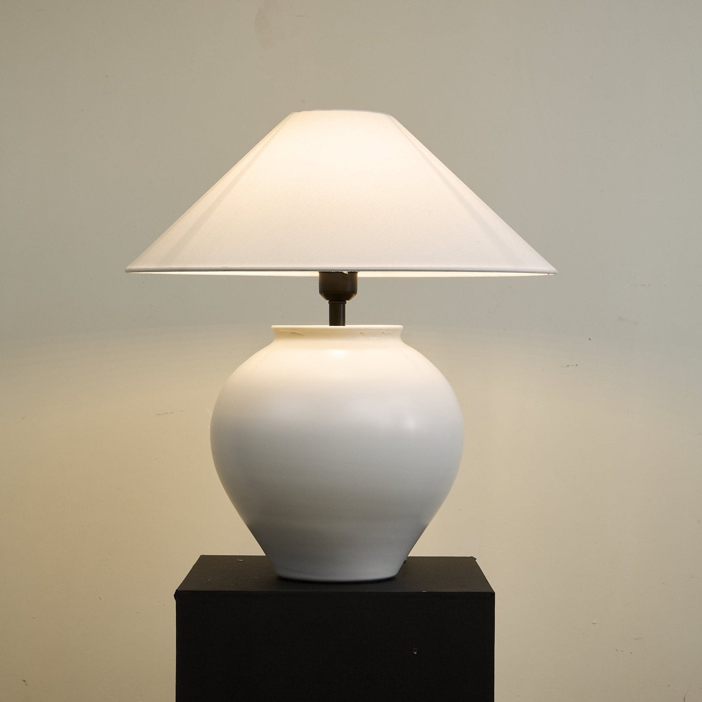 Luma Table Lamp | Ceramic & Fabric | White