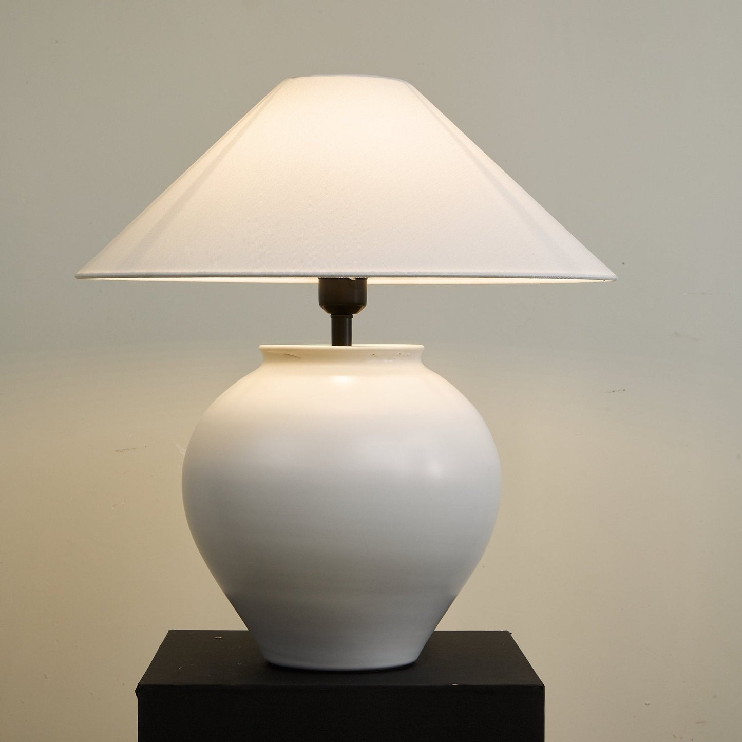 Luma Table Lamp | Ceramic & Fabric | White