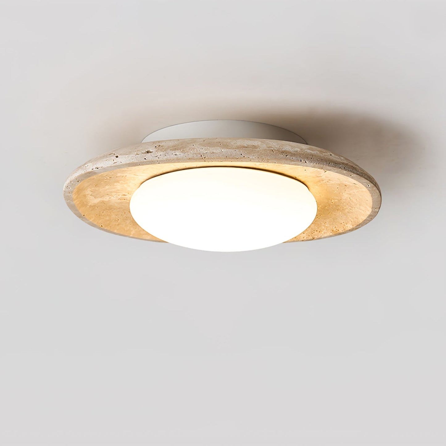 Luma Ceiling Light | Travertine Stone | Yellow