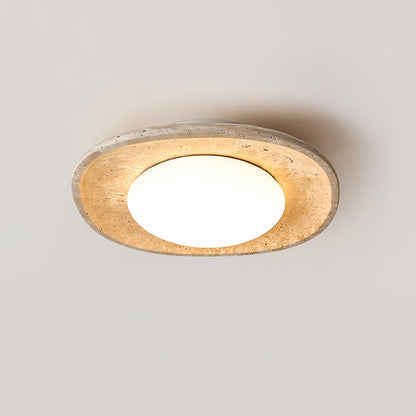 Luma Ceiling Light | Travertine Stone | Yellow