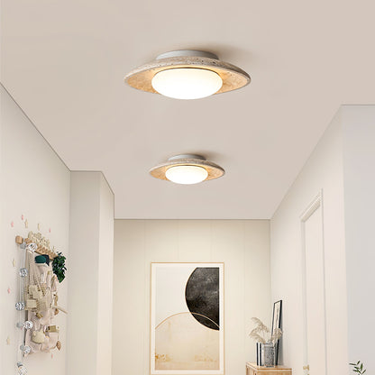 Luma Ceiling Light | Travertine Stone | Yellow