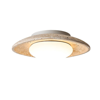 Luma Ceiling Light | Travertine Stone | Yellow