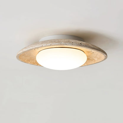 Luma Ceiling Light | Travertine Stone | Yellow