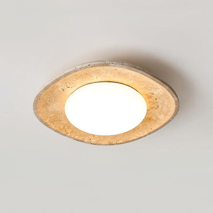 Luma Ceiling Light | Travertine Stone | Yellow