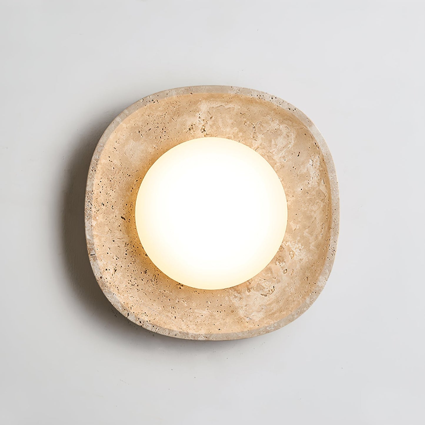 Luma Ceiling Light | Travertine Stone | Yellow