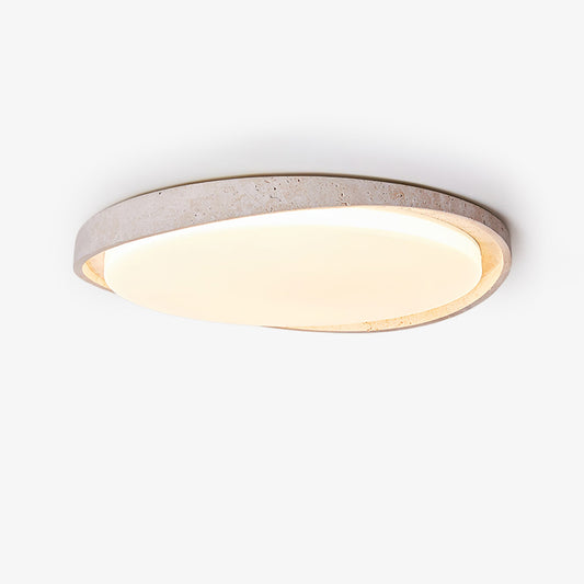 Lumen Arc Ceiling Light | Yellow Travertine | White