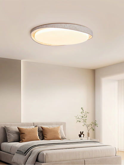 Lumen Arc Ceiling Light | Yellow Travertine | White