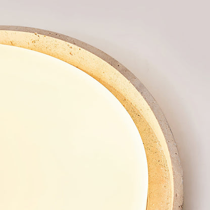 Lumen Arc Ceiling Light | Yellow Travertine | White