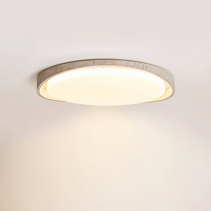 Lumen Arc Ceiling Light | Yellow Travertine | White