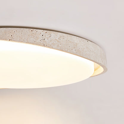 Lumen Arc Ceiling Light | Yellow Travertine | White