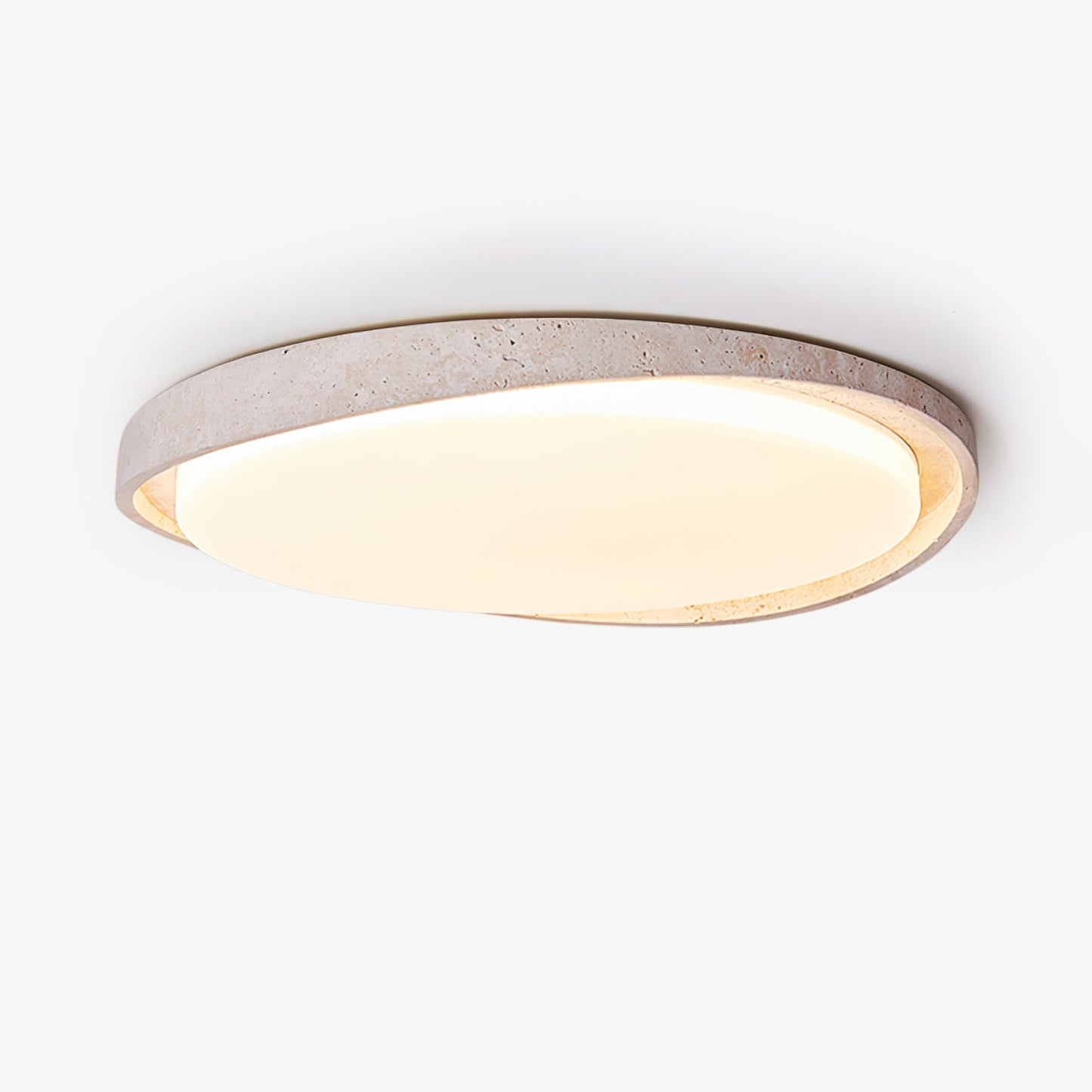 Lumen Arc Ceiling Light | Yellow Travertine | White