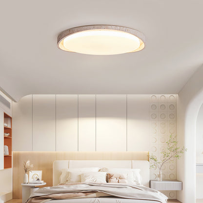 Lumen Arc Ceiling Light | Yellow Travertine | White
